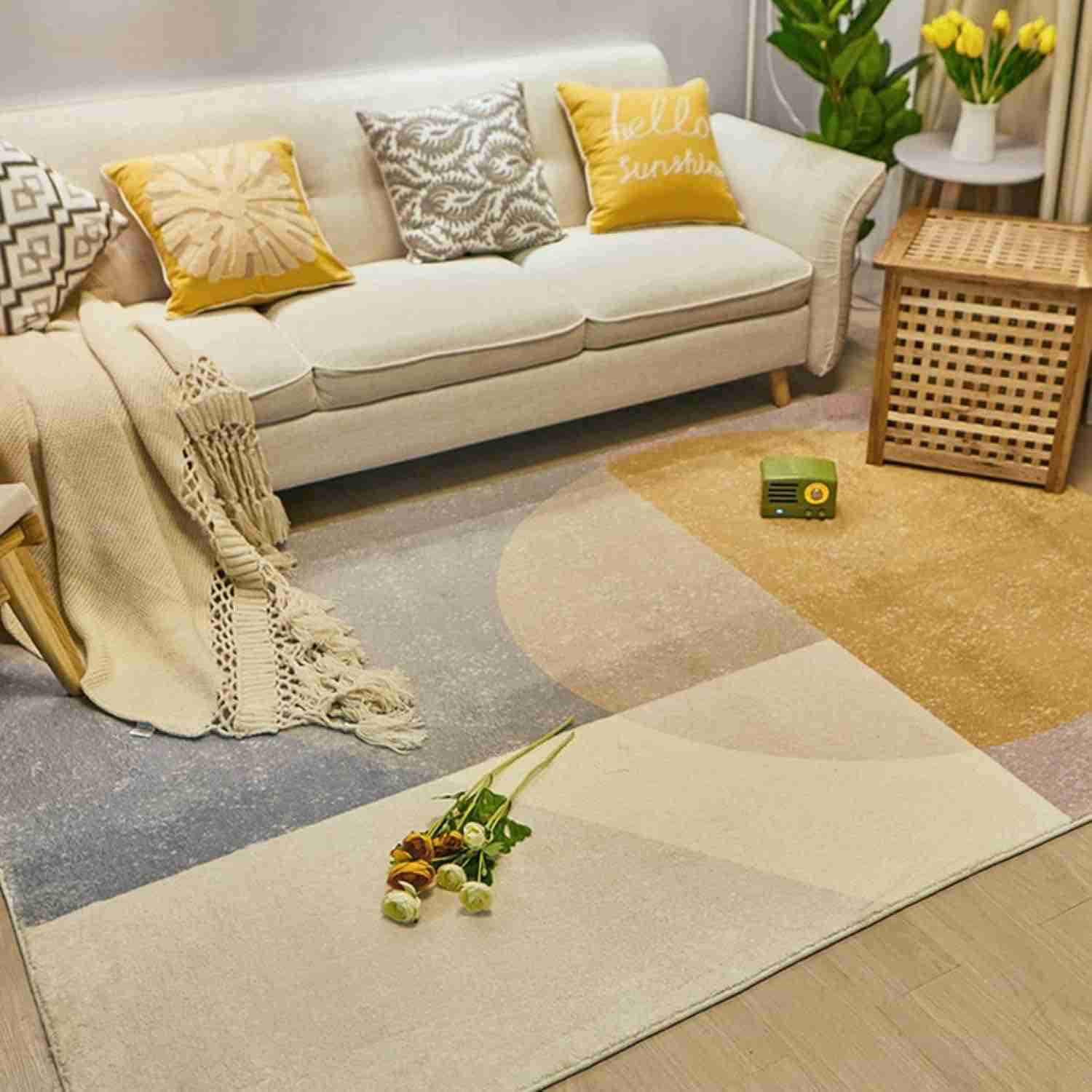 床保護マット 子供部屋 リビング カーペット ラグ 洗える カラー１ 120CM*180cm 無地 ラグマット滑り止め付き モダン 3畳 4畳 防ダニ センターカーペット 短毛 抗菌 消臭 絨毯 ふわ