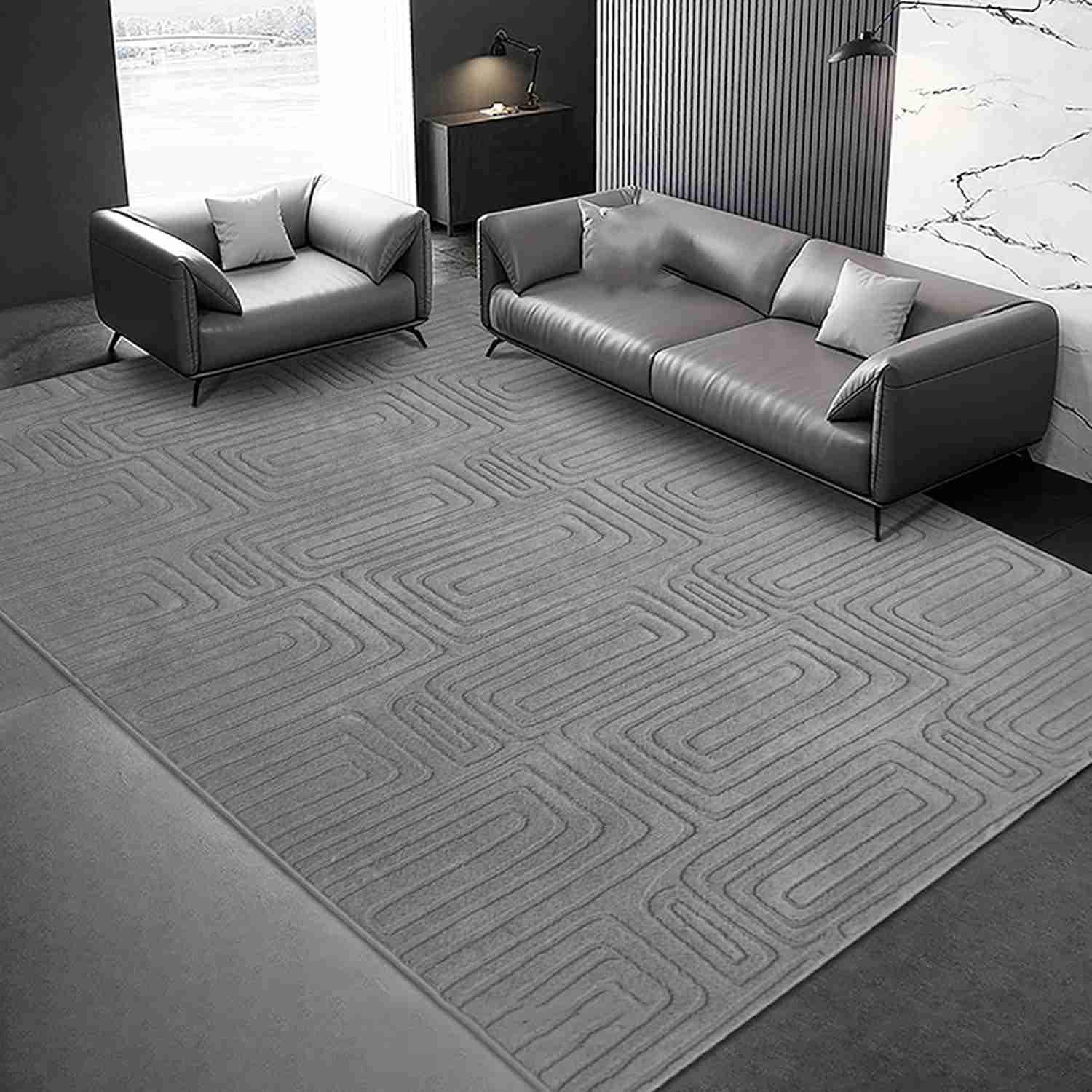 床保護マット センターラグ かわいい 160*230 カーペット 幾何学 マット 防音マット 耐磨耗性 模様替え 保温 インテリア グレー色 居間 書斎 洋室 ダイニング ソファ ベッドサイド 会議室