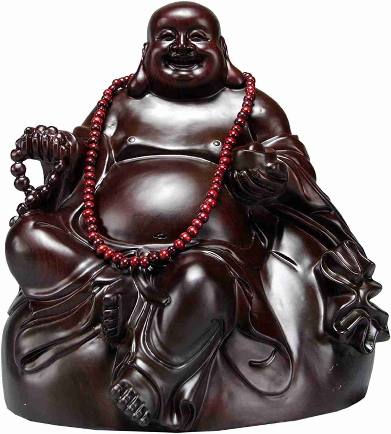 七福神 置物 布袋 高級天然 黒檀 布袋様 置物 金運 お守り(Size:高さ30cm)|デイリーパレット店