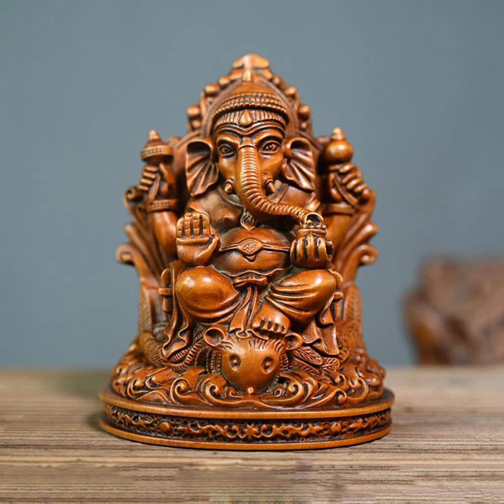 木彫り 仏像 インドの神様 ガネーシャの置物 ガネーシャ 置物 ガネーシャ像 ツゲの木彫り 黄楊 柘植 夢を叶える象 金運アップ 開運 瞑想 商売繁盛 現世利益 ヒンドゥー教の神様 象の神様 ガナパテ