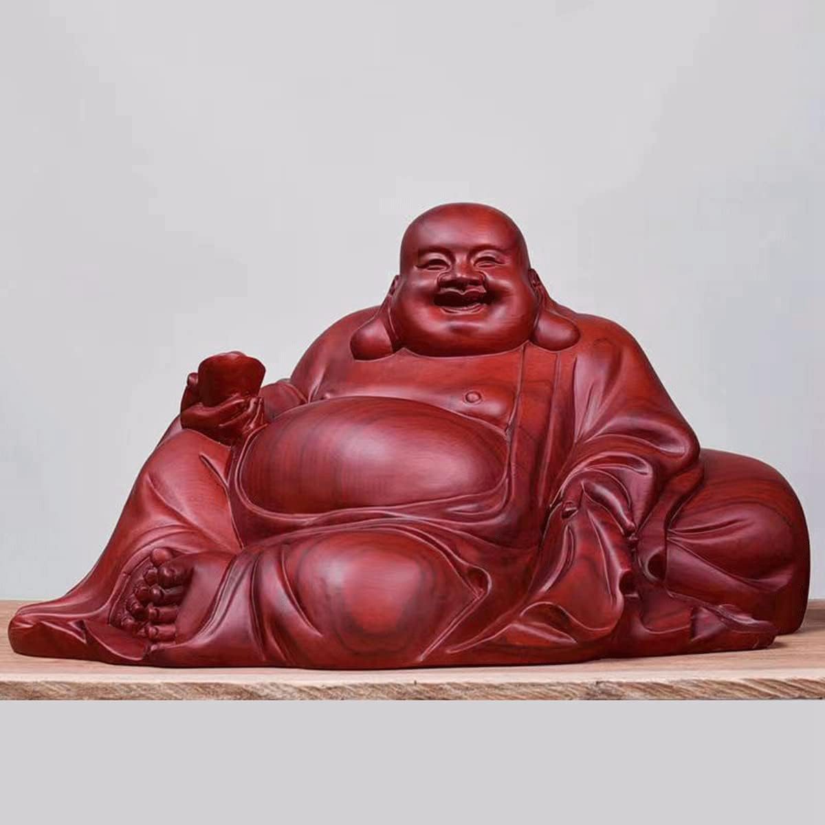 デイパレ 布袋様 木彫り 天然緑檀木 七福神の置物 木彫り 仏像 金運 お守り(Size:30cm)|デイリーパレット店