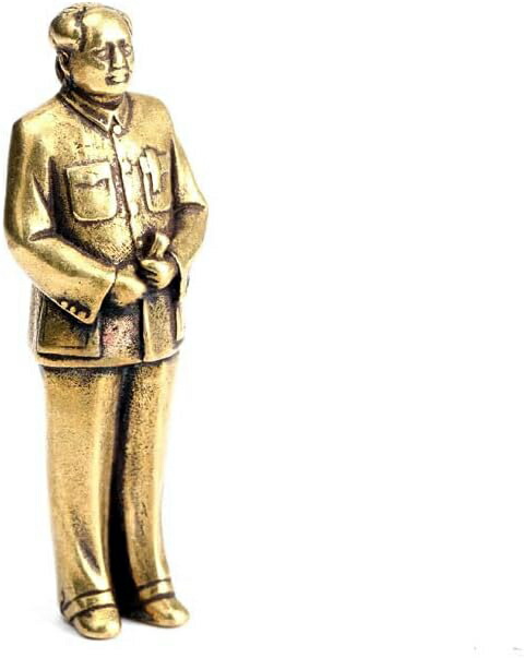 毛沢東 偉人 置物 オブジェ 高さ52mm 彫像 室内飾り 人物像 銅像 中国大統領 第1代大統領 爲人民服務 銅製
