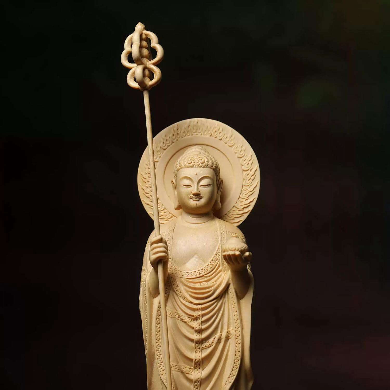 デイパレ 薬師如来 仏像 30cm 桧木製高級木彫り 天台宗 真言宗 臨済宗 木彫り 置物｜デイリーパレット店