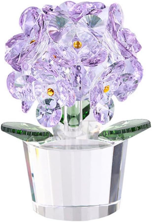 クリスタル フラワー置物 F 造花 インテリア クリスタル 花のミニチュア テーブル装飾 花の置物 紫陽花 枯れない花 フラワー タイプ8 誕生日プレゼント 結婚祝い バレンタインデー 母の日 彼女