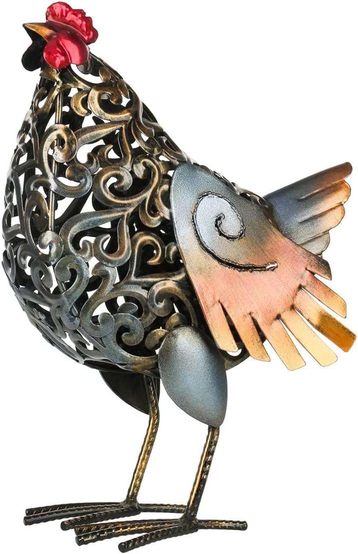 鶏 ニワトリ 装飾品 インテリア 置物 かわいい動物 ホーム 彫刻鶏 S アイアン タイプ 干支 手工芸品 デコレーション 家装飾 庭の置物 庭の装飾品 玄関インテリア ガーデニングオーナメント 卓上