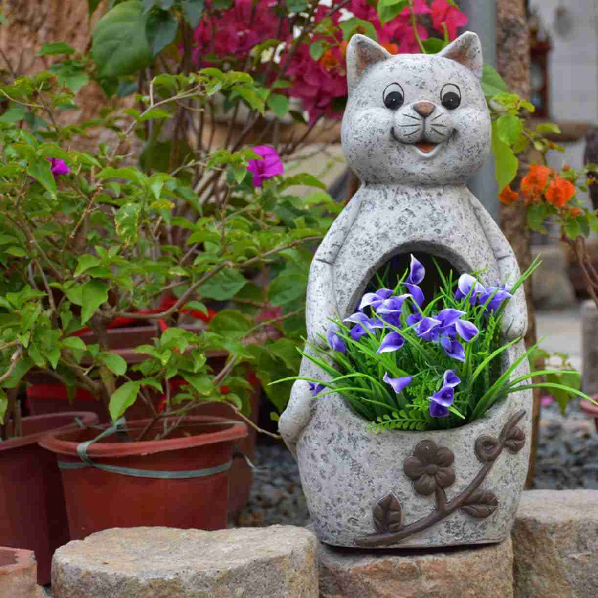 デイパレ 多肉植物 フラワーポット ガーデニング置物 雑貨 オーナメント F 動物の置物 タイプ1 カントリー風 かわいい ホームガーデン アニマルオブジェ サボテンポット アニマルオブジェ 綺麗な置物 がーて｜デイリーパレット店