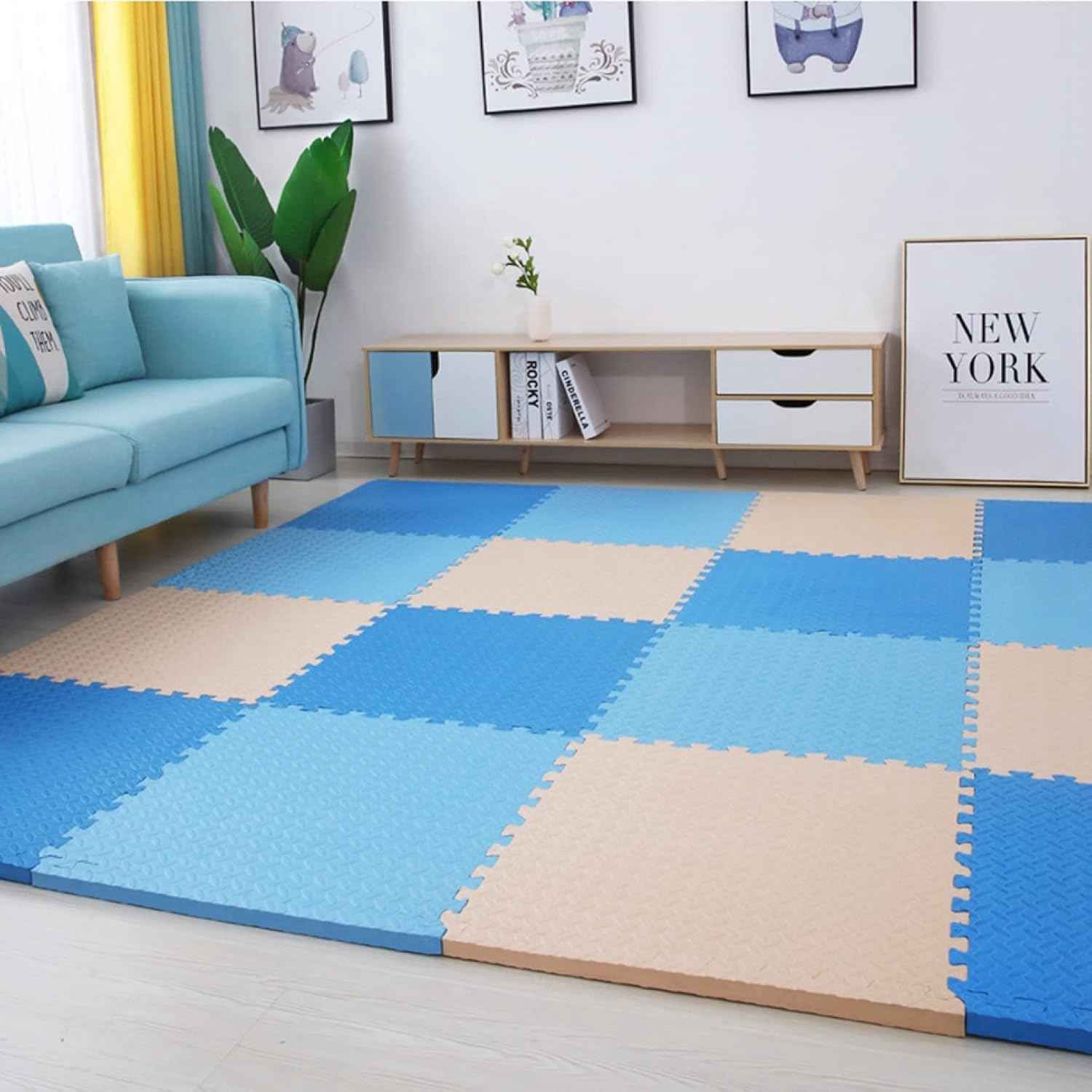 Daily Palette ジョイントマット 大判 60*60cm 30*30cm 8枚組 12枚組 24枚組EVA 30*30*1.2*32 防音 ぼうおん 安心 フロアマット プレイマット クッション マット 転倒防止 ペッ｜デイリーパレット店