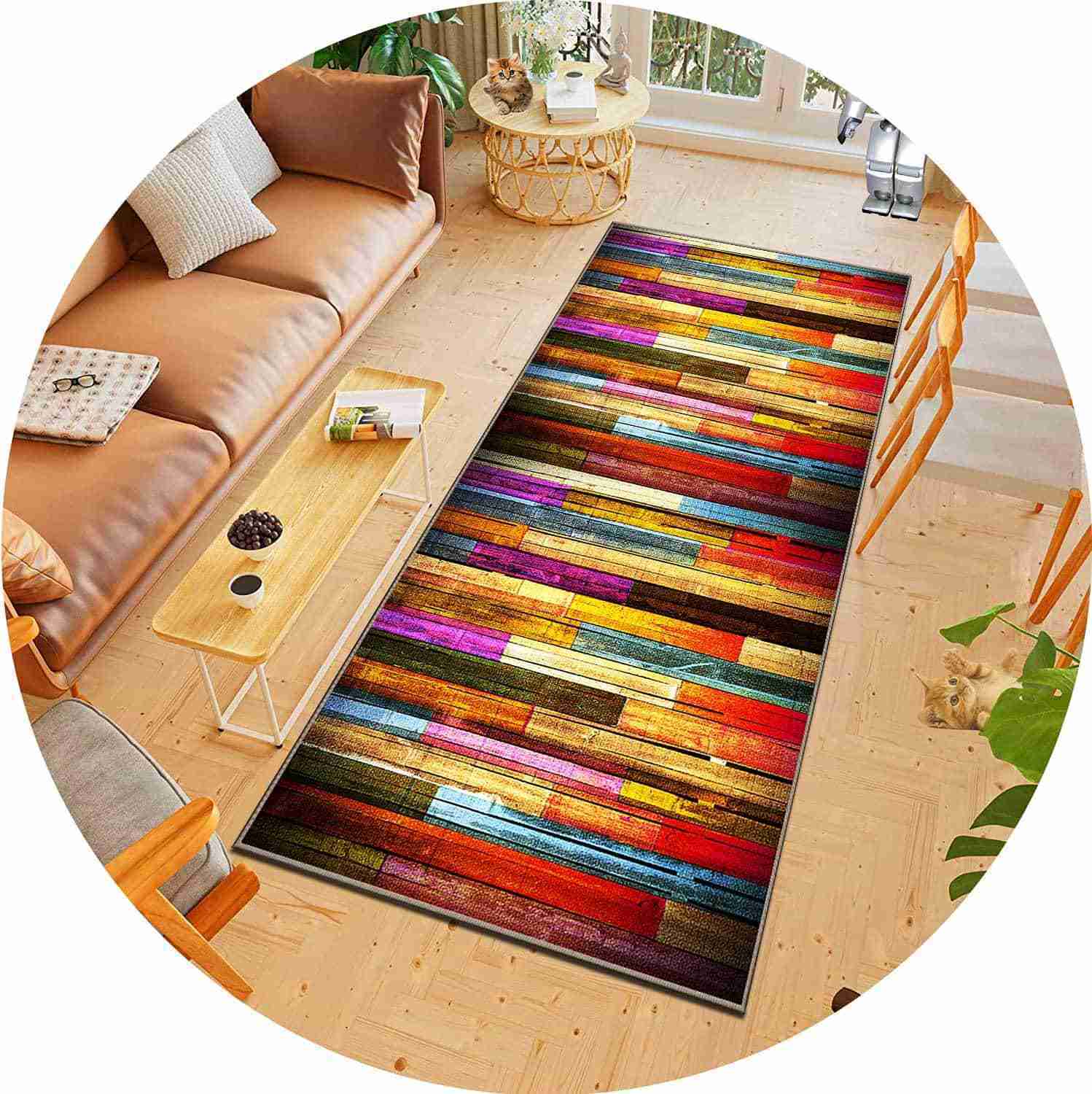 キッチンマット 110x480cm 廊下敷き カーペット 大きいサイズ 滑り止め付 オールシーズン リビング、ダイニング、キッチン、ペットマット、廊下、玄関などいろんな場所で使用可能｜デイリーパレット店