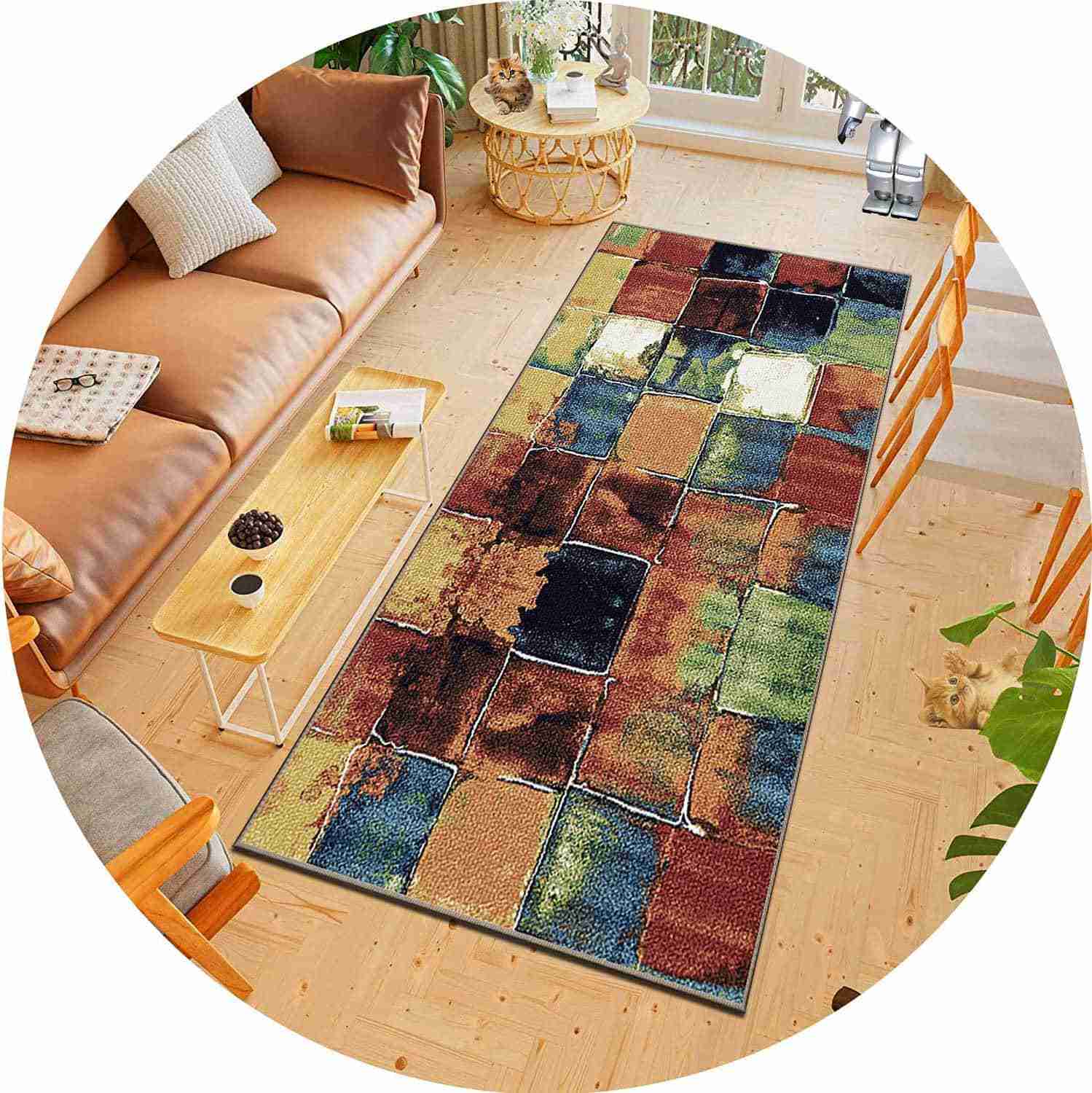 キッチンマット 100x440cm カーペット 廊下ヴィンテージランナーカーペット べり止 洗える リビング、ダイニング、キッチン、ペットマット、廊下、玄関などいろんな場所で使用可能|デイリーパレット店