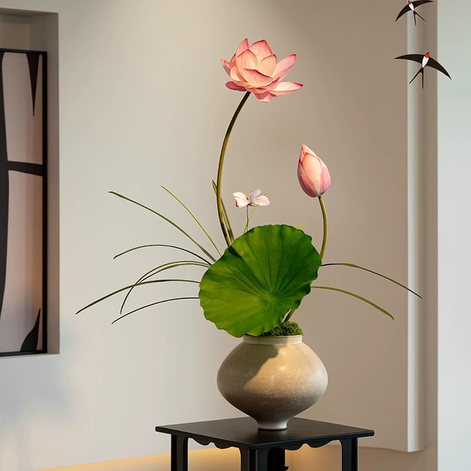 造花 人工観葉植物 卓上 インテリア 生け花 06セット F 絵画風 フラワーアレンジメント リビング ダイニング テーブル 装飾花 テレビ台 ディスプレイ パープル ピンク オレンジ ーブルセンター｜デイリーパレット店