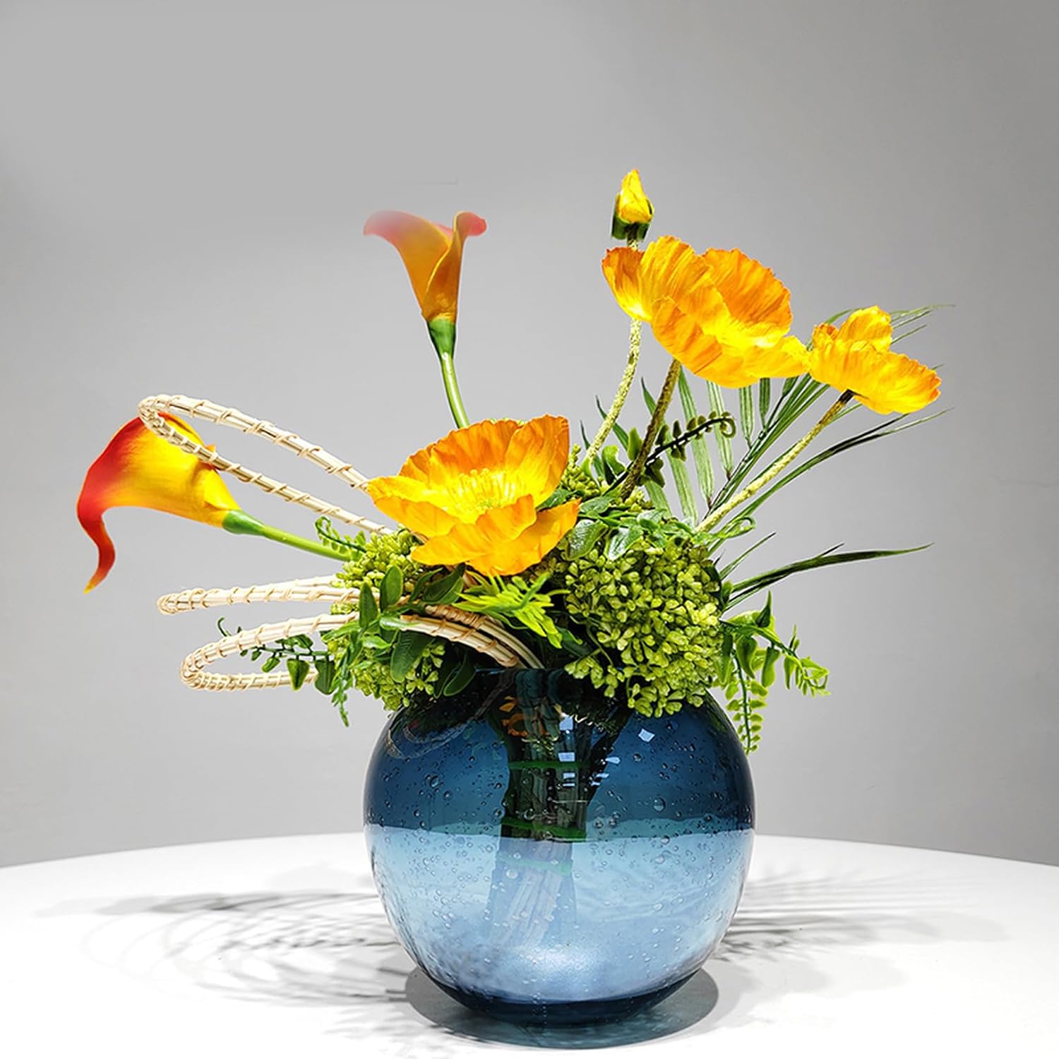 造花ローズ 人工観葉植物 和モダン インテリア 陶器風花瓶 造花セット 侘び寂びアレンジ 玄関 リビング 卓上 カラー14 ホテル 展示場装飾 自然な風合い フラワーアレンジメント リラックス空間を演｜デイリーパレット店