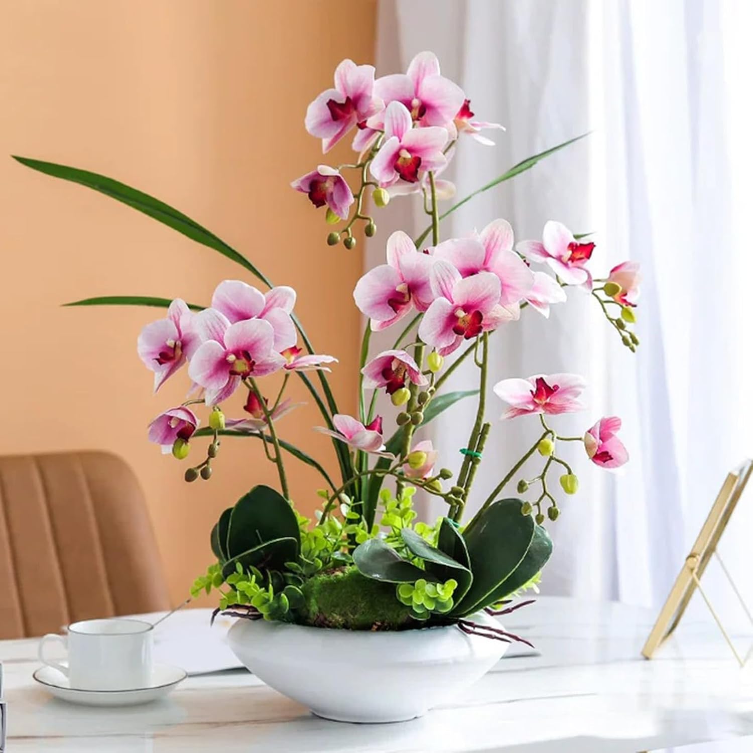 造花 花瓶付き F 胡蝶蘭 小型 卓上 盆栽 鉢植え フラワーアレンジメント 06セット 自然な姿 生気に満ち 上品な見た目 テーブルデコレーション オフィス 玄関 書斎 茶室プレゼント 人工観葉植物｜デイリーパレット店 10,655円