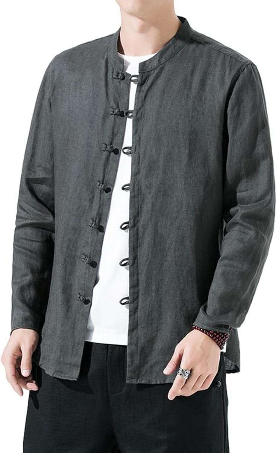 リネンプルオーバー カッターシャツ メンズ 長袖 心地よい 瀬戸もの名取り草 折り襟 体型押しかぶせる 分かりやすい 無地 吸汗速乾 通気 瀬戸もの名取り草 春 年月 着回し 普段着 運動競技 お出かけ 表どおり