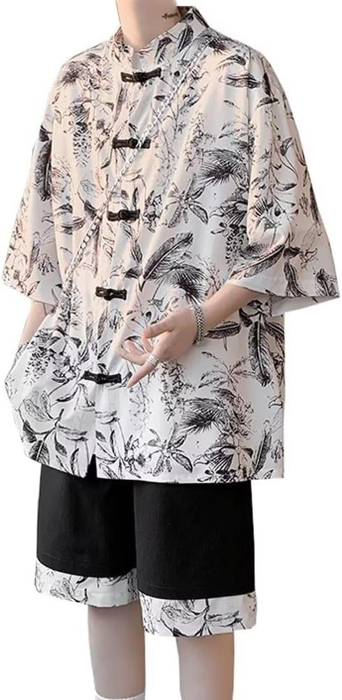 半袖シャツ ショートパンツ 上下セット メンズ 花柄 セットアップ アロハシャツ 短パン ゆったり 柔軟 通気 夏 カジュアル