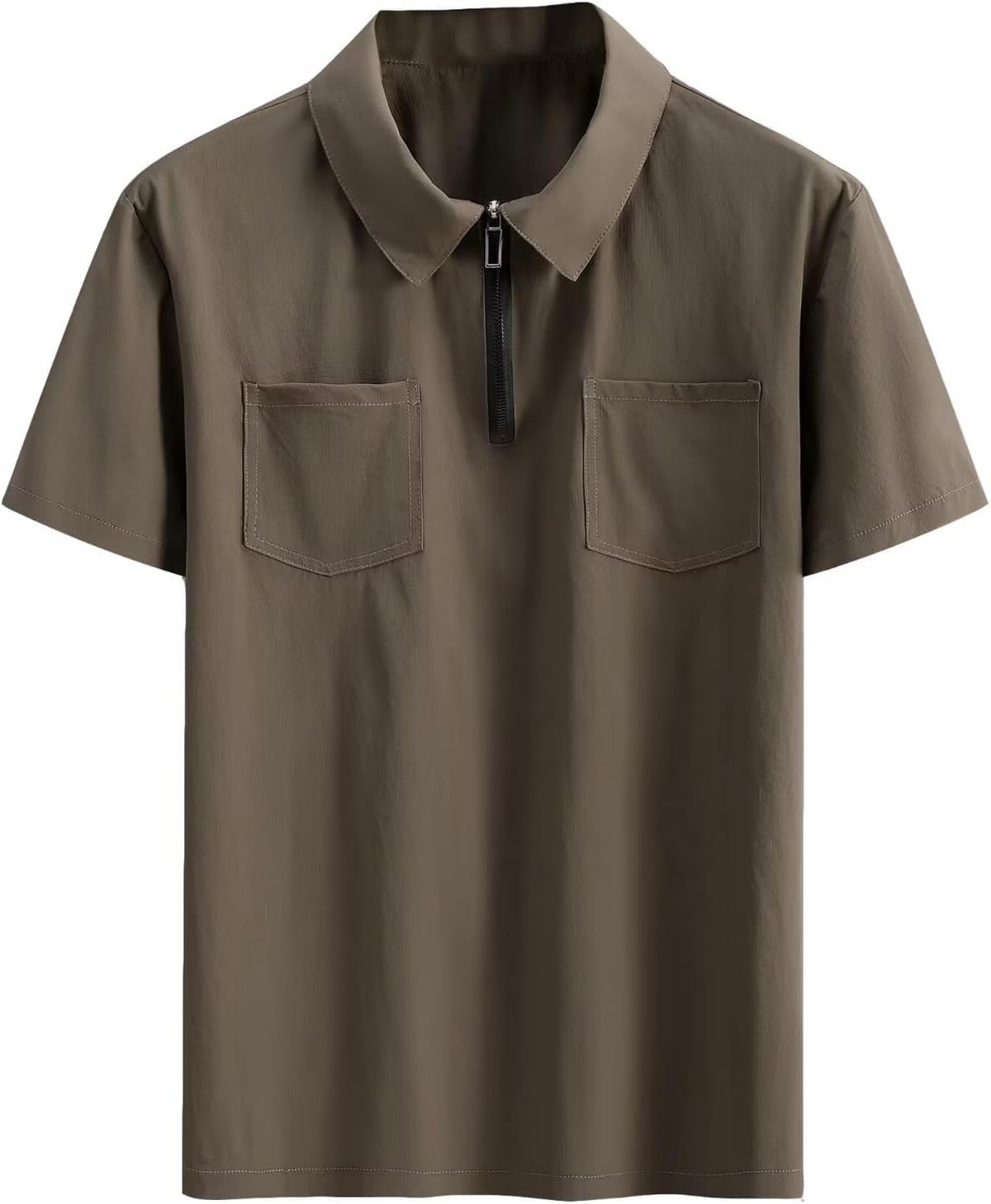 半袖ポロシャツ メンズ Tシャツ カットソー ストレッチあり polo ビッグT ハーフジップ 通気 ポケット付き 11XLまで 夏