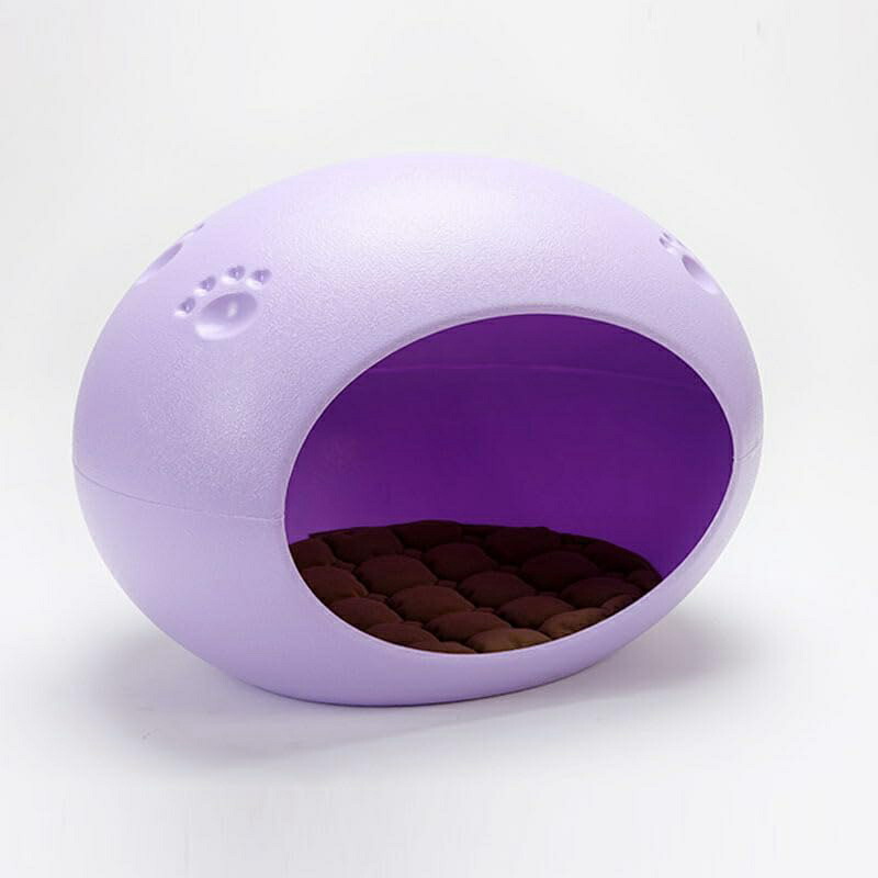 -enclosed Plastic Egg-shaped Oval Cat villa Dog Bed with Mat Waterproof Washable Plastic Cat Bed,Dog