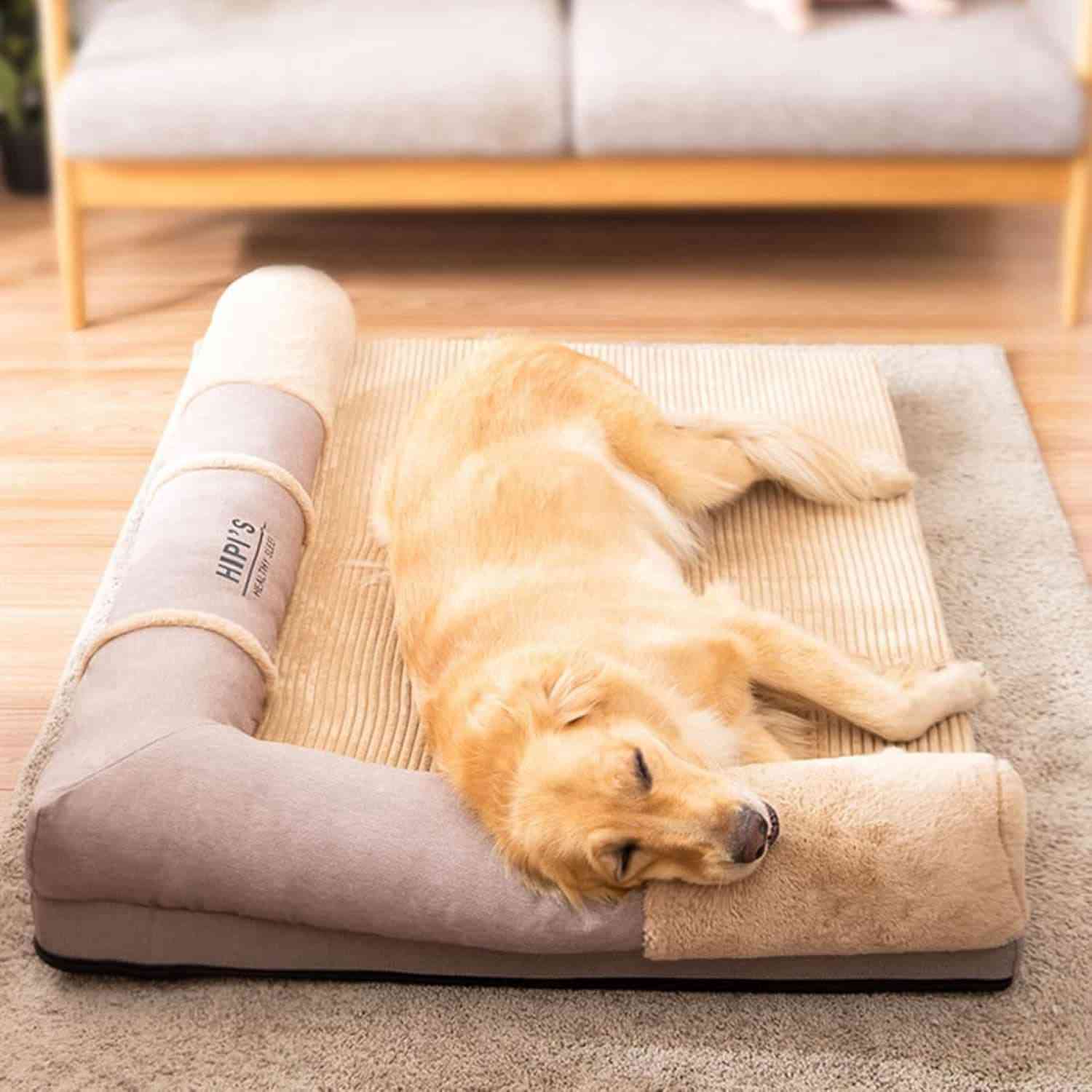 ペットソファー 犬ベッド 大型犬 ペットベッド ペットマット 夏用 通年利用 耐噛み 耐摩耗 全体取り外し 洗える 手入れ簡単 おしゃれ スクエア型 型崩れにくい 滑り止め 湿気遮断 クッション 犬