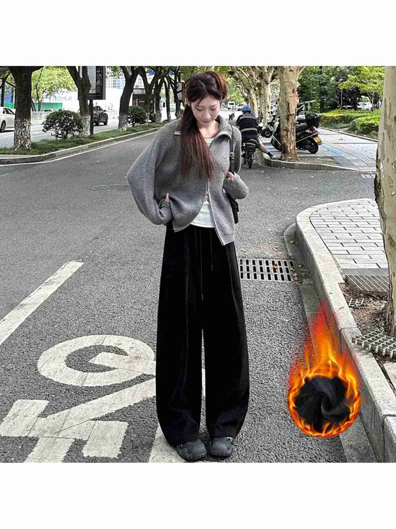 【暖か裏起毛】 ワイドパンツ レディース ニットパンツ ズボン 秋 冬 ボトムス ロングパンツ 落ち感 ウエストゴム ドロスト 紐付き 厚手 蓄熱 保温 体型カバー 着痩せ 脚長 美脚 ゆったり 楽ちん ルームウェア 部屋着 通勤 オフィス きれいめ カジュアル 大人 無地