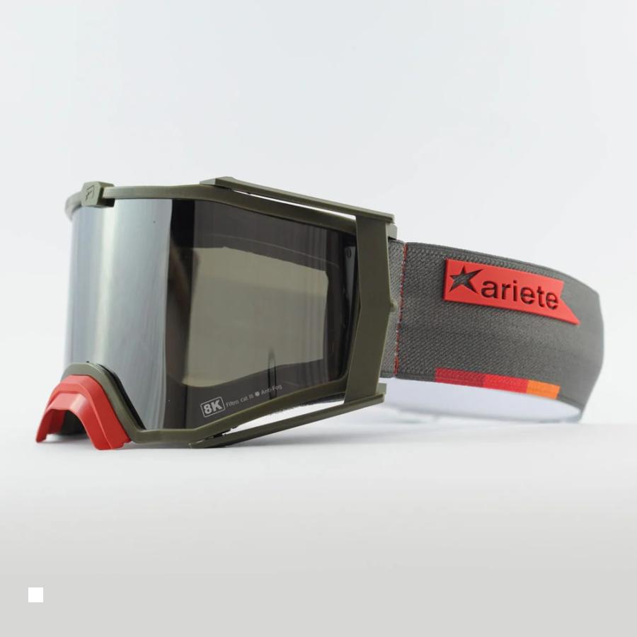 ariete (アリート) 8K トップ ゴーグル フレームグリーン/レンズスモーク/ストラップグレー グリーン/スモーク/グレー 14960-T042