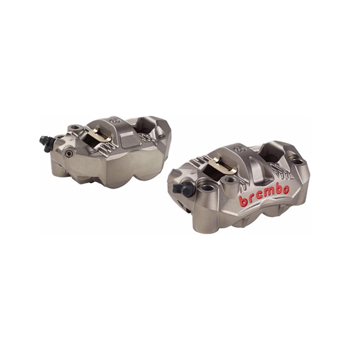 brembo (ブレンボ) GP4-RS ラジアル モノブロック 4P キャリパー チタニウムアルマイト レッドロゴ 左右セット Φ30 取付ピッチ:108mm 220-C783-10｜バイクパーツ・用品　ラバーマーク 78,650円