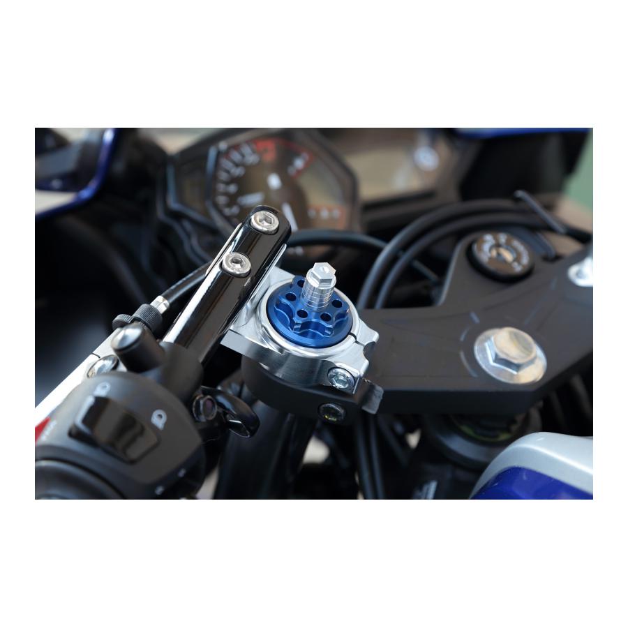 ケイファクトリー フロントフォークトップキャップ ブルー YZF-R25 344XZDR022J