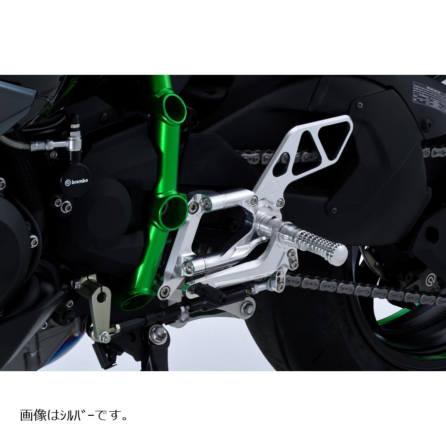 OVER RACING(オーバーレーシング) バックステップ 4ポジション ブラックアルマイト仕上げ Ninja ニンジャ H2 51-87-01B オーヴァーレーシング｜バイクパーツ・用品　ラバーマーク