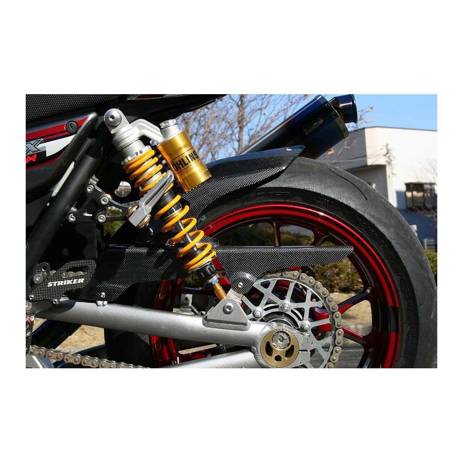 STRIKER(ストライカー) エアロデザイン リヤフェンダー リアフェンダー ノーマルスイングアーム用 ロングタイプ/ カーボン ZRX1200 DAEG[ダエグ] SAD-RF101C-L｜バイクパーツ・用品　ラバーマーク