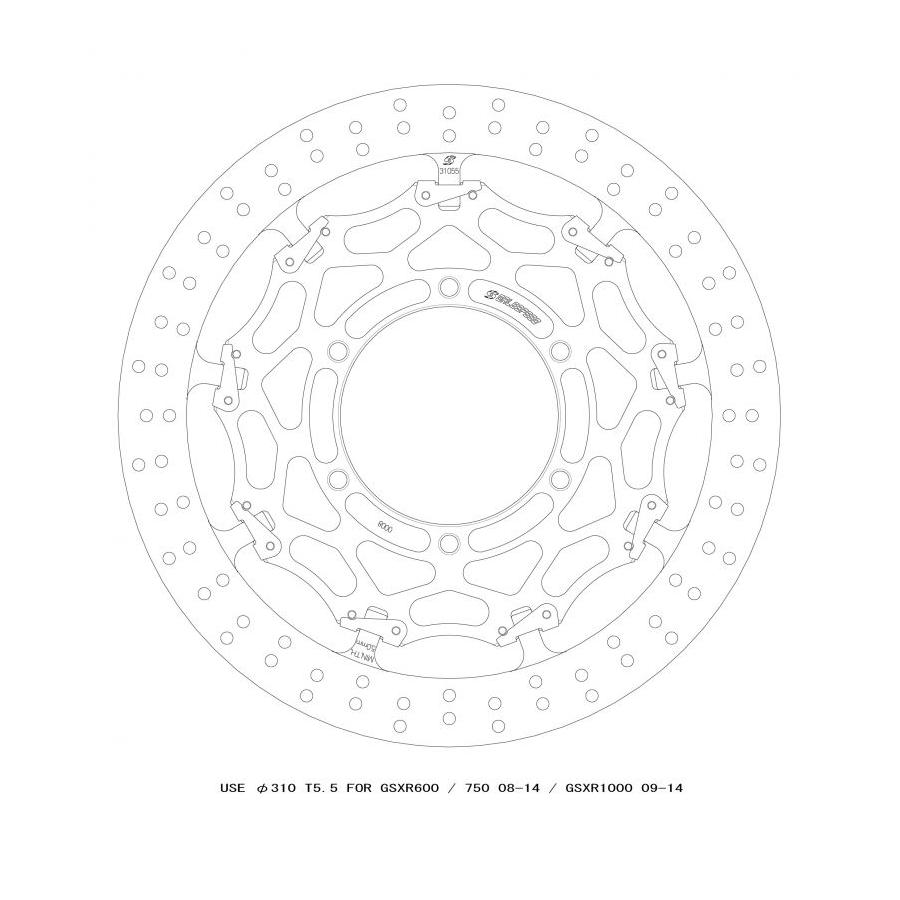 GALE SPEED (ゲイルスピード) クロスロックディスクローターFφ310 R T\u003d5.5 F)GSXR1000/GSXR600