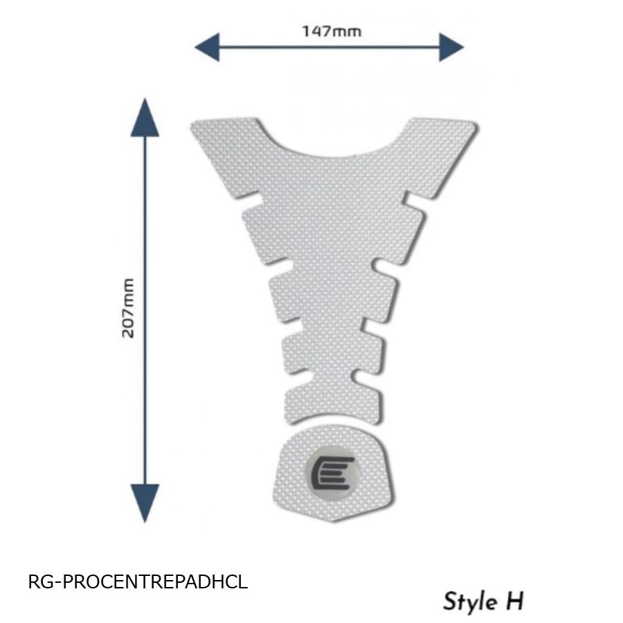 R&G (アールアンドジー ) Eazi-Grip Tank Grips:PRO:クリア Design H (Centre Tank Pads) RG-PROCENTREPADHCL
