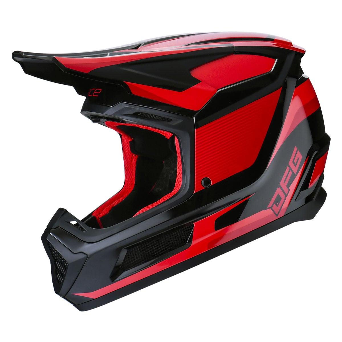 ディーエフジー DFG ACE ヘルメット ブラック/レッド #XS C9614｜バイクパーツ・用品　ラバーマーク