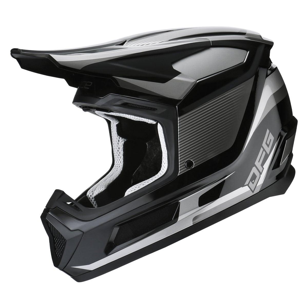 ディーエフジー DFG ACE ヘルメット ブラック/シルバー #XS C9615｜バイクパーツ・用品　ラバーマーク