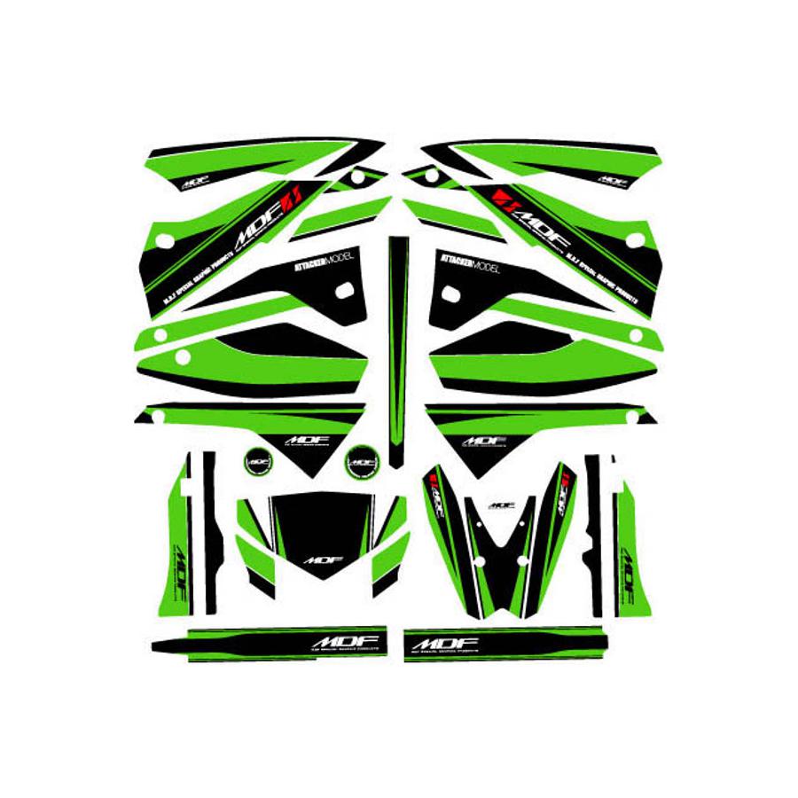 MDFグラフィック ブラッディコンプリートGR KLX250 08- (M08KLX-C-GR-ALL)