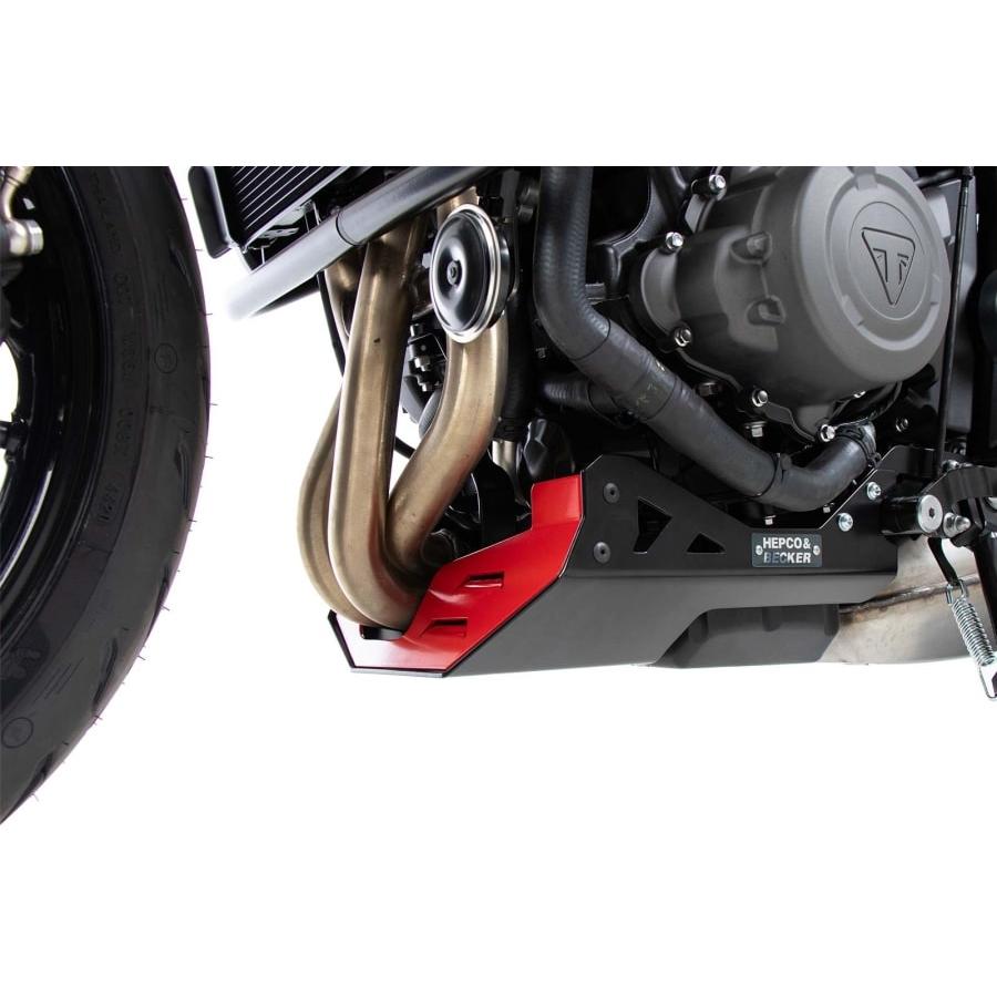 ヘプコ&ベッカー スキッドプレート レッド/ブラック Trident 660 21 8107612 00 41｜バイクパーツ・用品　ラバーマーク