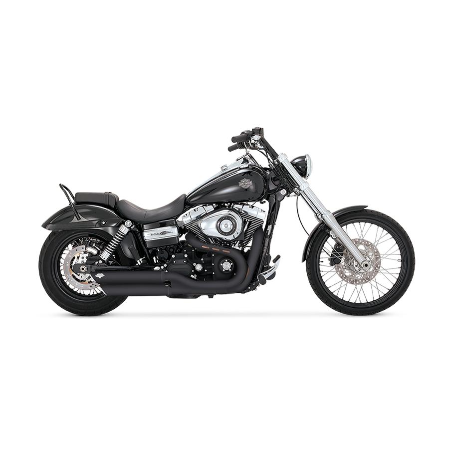 バンス&ハインズ TwinSlash スリップオンマフラー ブラック DYNA 08-16 1801-0407