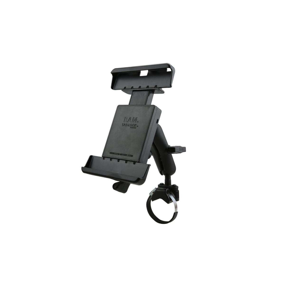 ラムマウント タブロック(10インチ用タブレットホルダー)＆ベルトクランプベース(標準アーム) ＆phi;39.8.-80mm対応(U字ボルト付) 1.5インチボール RAM-231Z-2-TABL25U RAM-231Z-2-TABL25U
