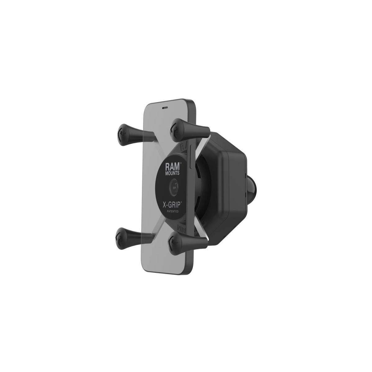 ラムマウント 防振Xグリップ(S)スマホホルダー テザー付 1インチボール 【Vibe-Safe】 RAM-HOL-UN7B-462 RAM-HOL-UN7B-462