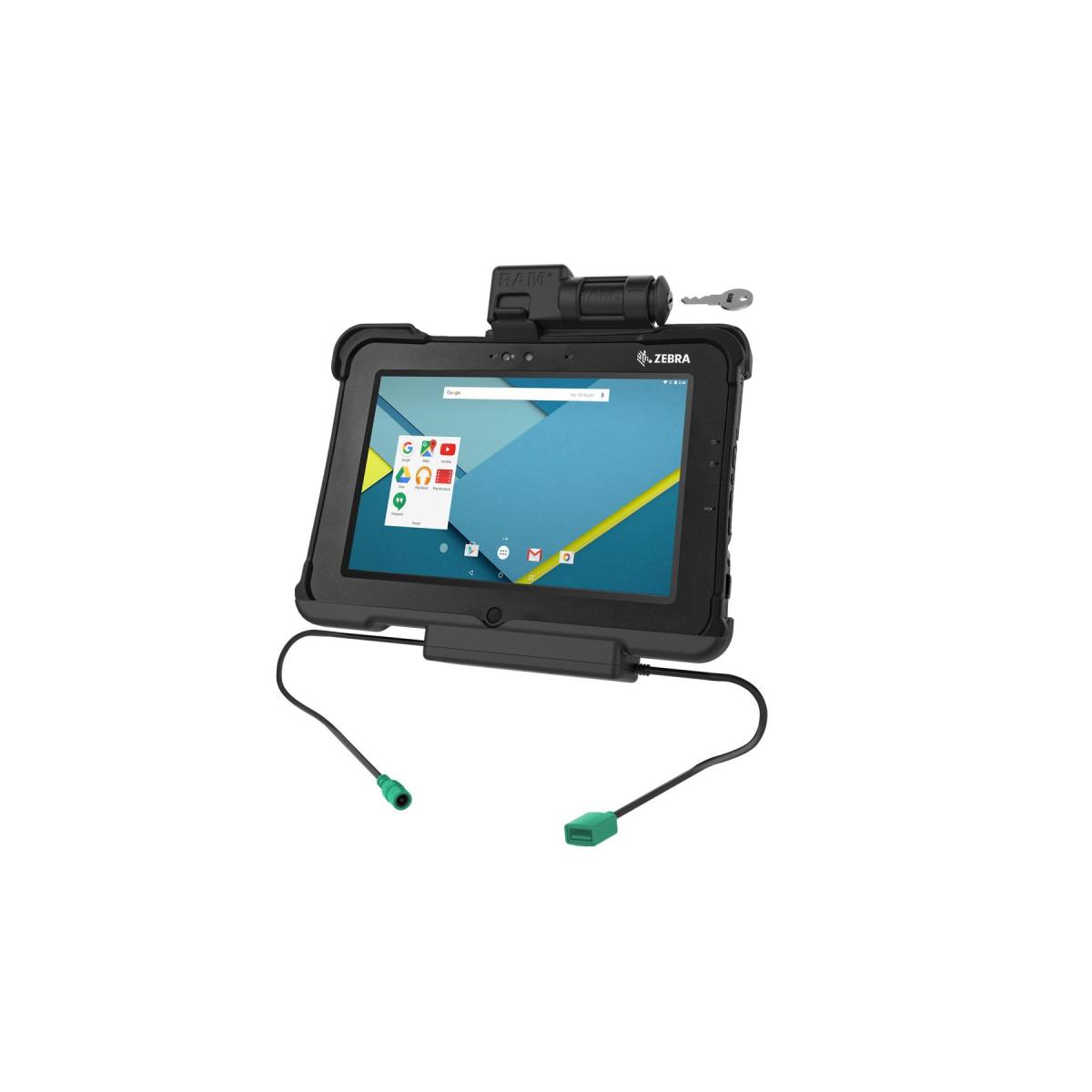 ラムマウント GDSパワードック(Zebra XSLATE L10専用) USB TypeAポート キーロック付 ボール無 RAM-HOL-ZE15PDKLU RAM-HOL-ZE15PDKLU