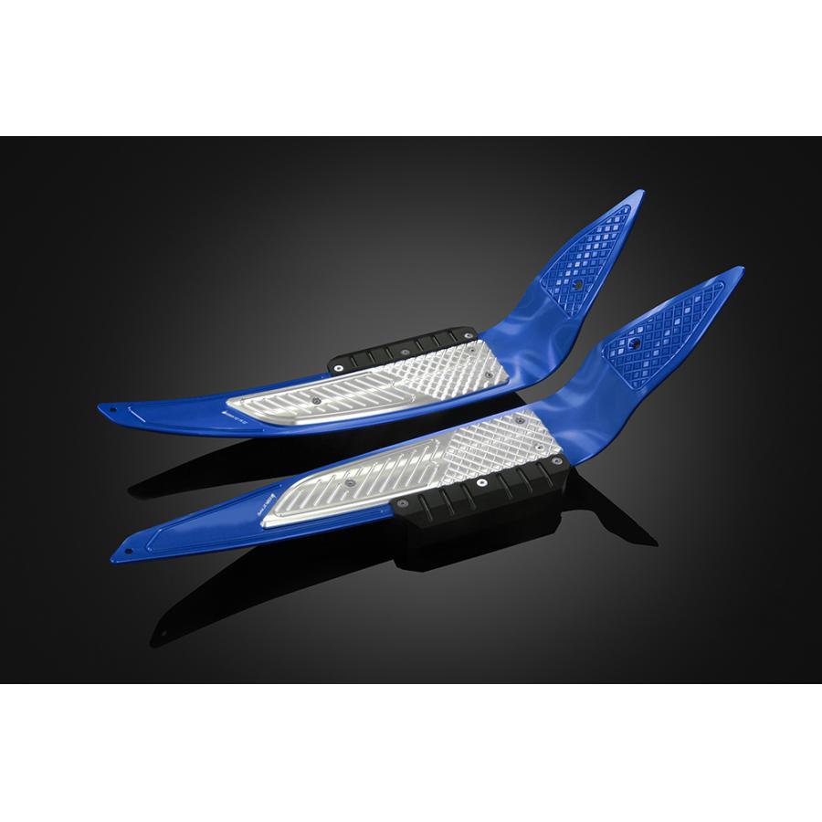 BIKERS (バイカーズ) フットプレート ブルー/シルバー PCX/PCX150 H0296-BLU-SLV|バイクパーツ・用品 ラバーマーク