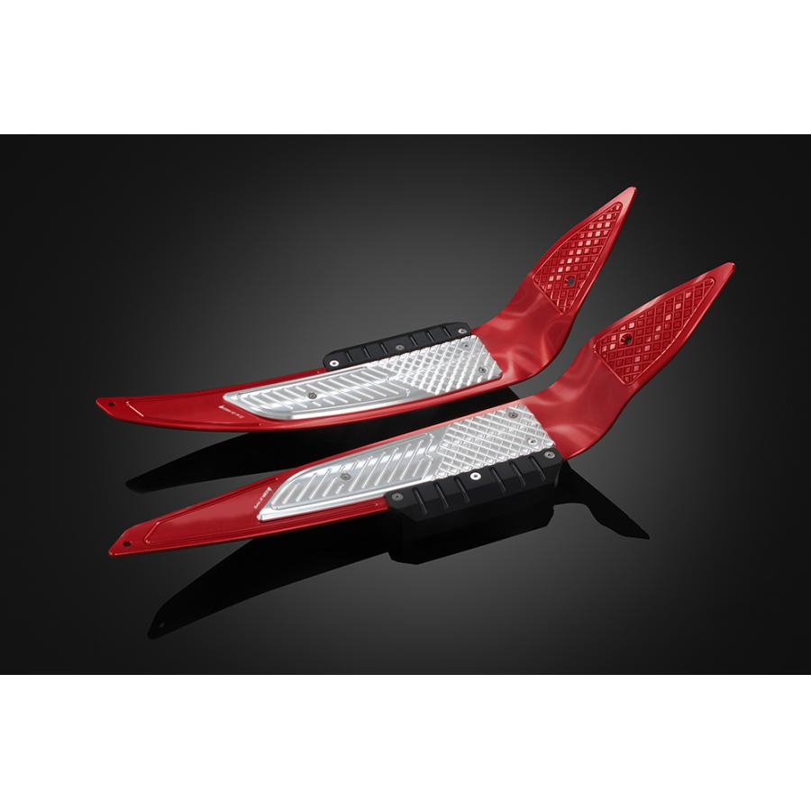 BIKERS (バイカーズ) フットプレート レッド/シルバー PCX/PCX150 H0296-RED-SLV|バイクパーツ・用品 ラバーマーク