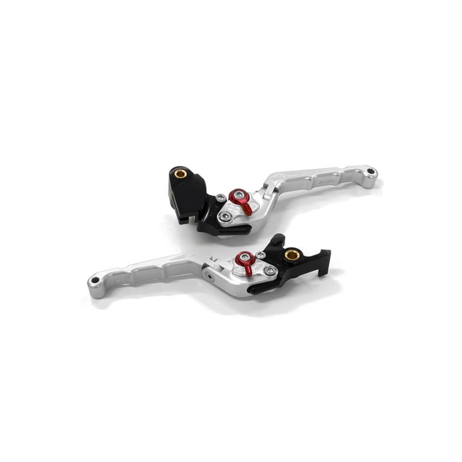BIKERS (バイカーズ) 可倒式 アジャスタブル レバーセット シルバー ZX-25R ニンジャ650 Ninja650/Z650 Z900 K0526-SLV｜バイクパーツ・用品　ラバーマーク