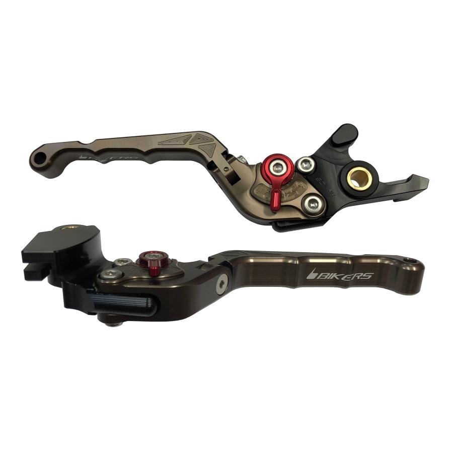 BIKERS (バイカーズ) レバーセット 可倒式 カーブタイプ チタン ZX-25R 20-23 Ninja650/Z650 17-22 Z900 18-24 K05｜バイクパーツ・用品　ラバーマーク