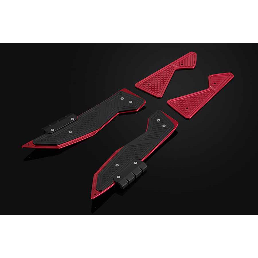 BIKERS (バイカーズ) フットプレート 左右セット レッド/ブラック NMAX Y0226-RED-BLK