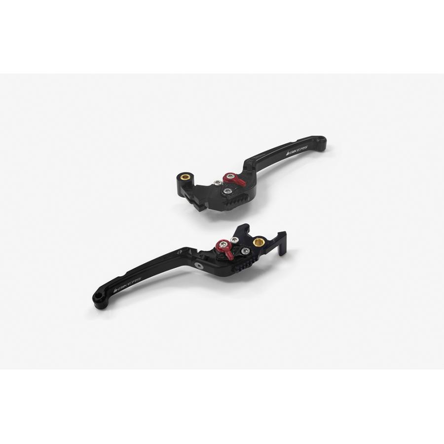 BIKERS (バイカーズ) レバーセット 可倒式 フラットタイプ ブラック YZF-R25/MT-25 Y0537-BLK｜バイクパーツ・用品　ラバーマーク