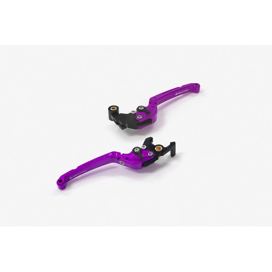 BIKERS (バイカーズ) レバーセット 可倒式 フラットタイプ パープル YZF-R25/MT-25 Y0537-PUR