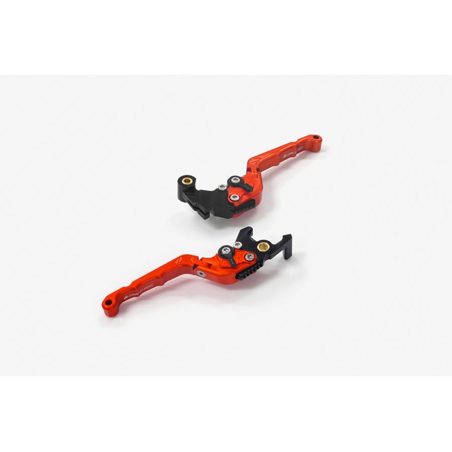 BIKERS (バイカーズ) レバーセット 可倒式 カーブタイプ オレンジ YZF-R25/MT-25 Y0539-ORG｜バイクパーツ・用品　ラバーマーク