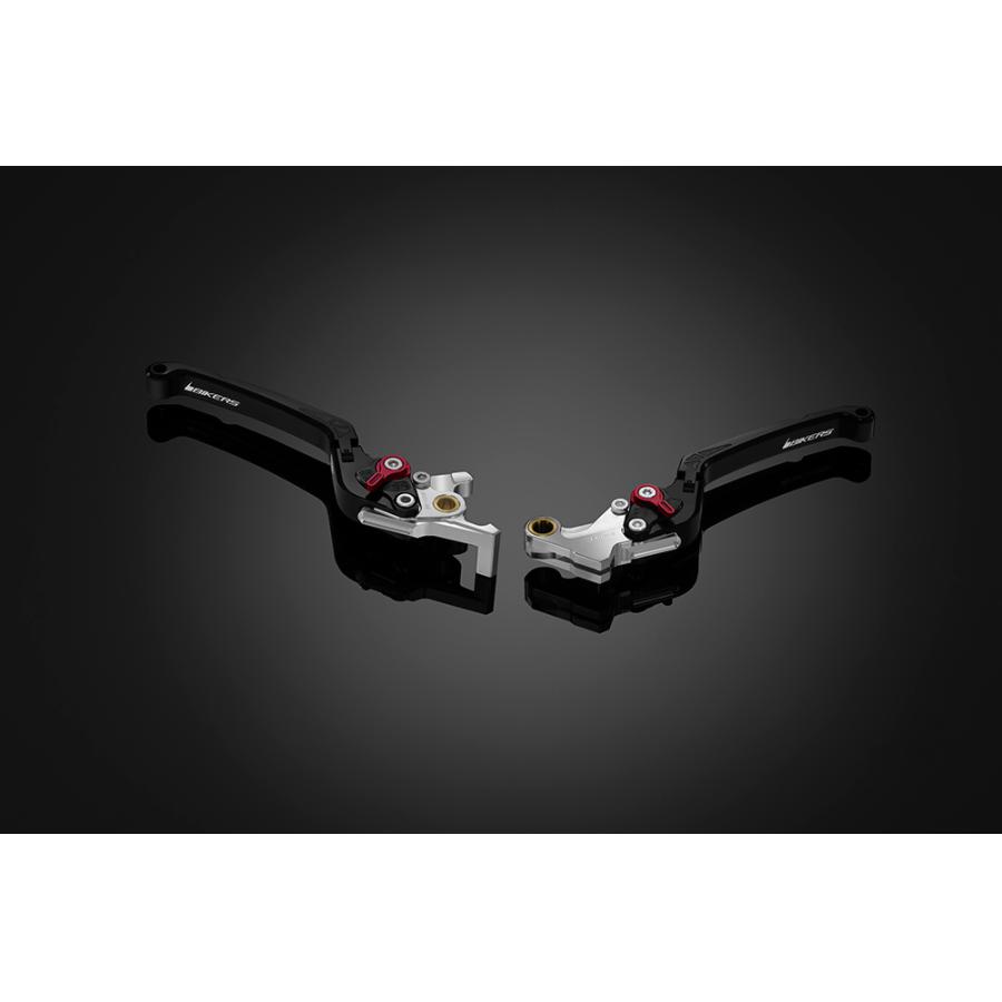 BIKERS(バイカーズ) ブレーキ クラッチ レバー グロム モンキー125 CB250R CB125R CBR400R アルミビレット 可倒式 6段階調整 フラット ブラック BK-H1028-BLK｜バイクパーツ・用品　ラバーマーク