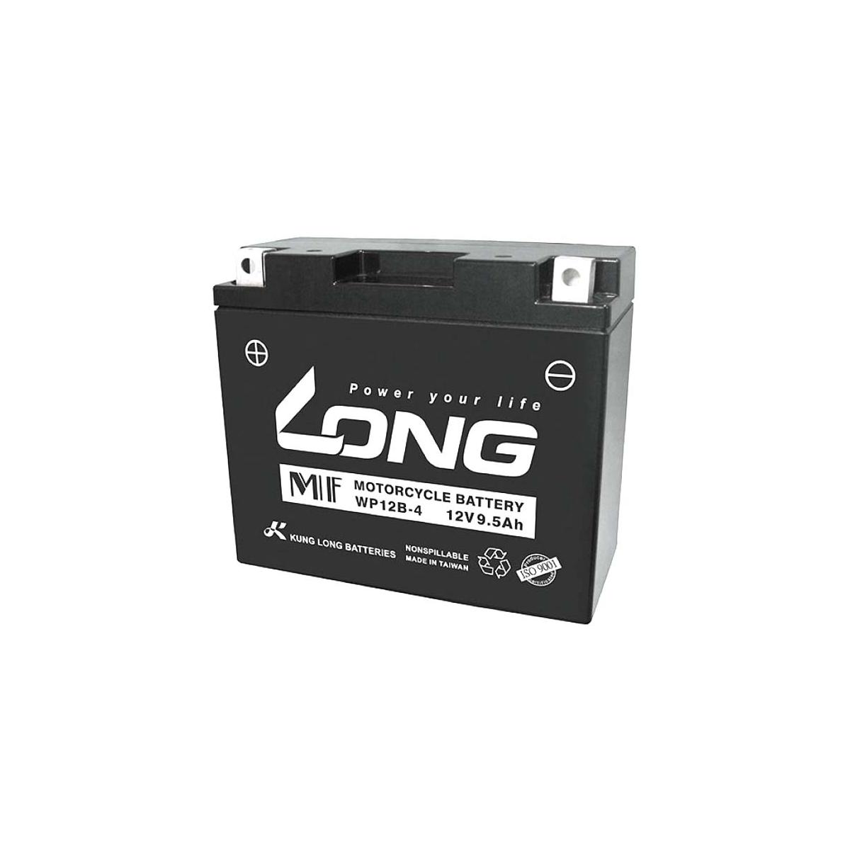 ロングバッテリー バッテリー 12V/9.5Ah 液注入済 互換 YT12B-BS GT12B-4 相当 WP12B-4｜バイクパーツ・用品　ラバーマーク