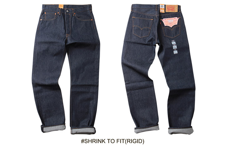 rigid shrink to fit 501 jeans