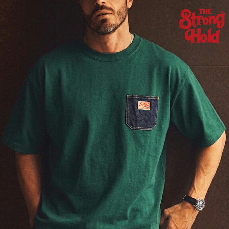 StrongHold デニムポケット超ヘビーTシャツ ワーキングTシャツ USA COTTON ストロングホールド