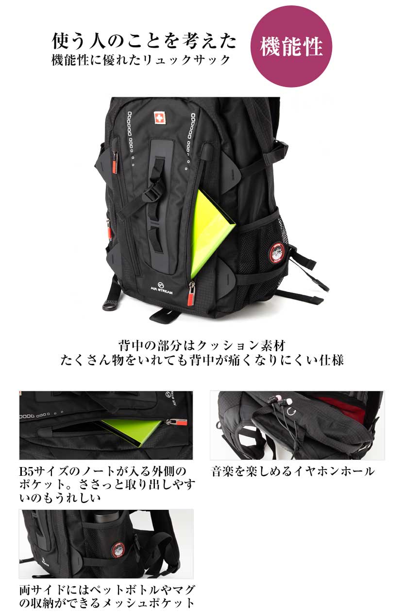 楽天市場 正規品 Swisswin スイスウィン リュック メンズ レディース 春 夏 秋 冬 バックパック デイパック 軽量 36l 旅行 通勤 ビジネス スポーツ 遠足 アウトドア ママリュック 鞄 ブラック ブラウン 黒 茶 Rucopis ルコピス 楽天市場店